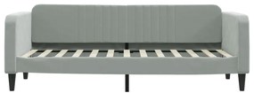 Sofá-cama com colchão 80x200 cm veludo cinzento-claro