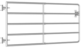 Portão para campo 5 barras aço (95-170)x90 cm prateado
