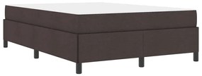 Cama Box Castanho 140 x 200 cm Tecido, Madeira de Engenharia