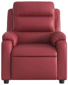 Poltrona massagens reclin. elétrica couro artif. vermelho-tinto