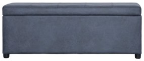 Banco c/ espaço arrumação 116 cm camurça artificial cinzento