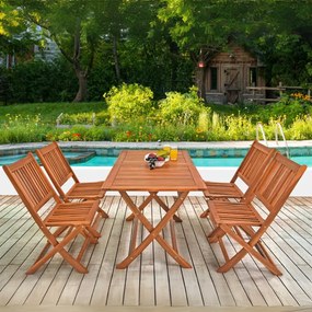 Conjunto de jardim Sydney 5 peças em madeira de acácia com certificação FSC®