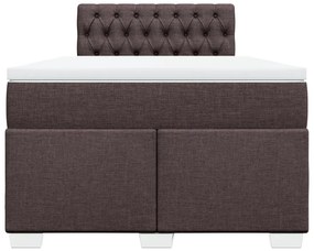 Cama boxspring com colchão 120x190 cm tecido castanho-escuro