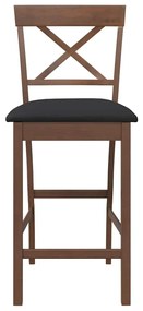Bancos de bar com almofadões 2pcs madeira de seringueira maciça