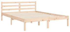 Estrutura de cama com cabeceira 140x190 cm madeira maciça