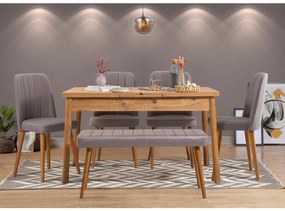 Conjunto de Mesa de Jantar Extensível e Cadeiras Santiago – Pinho Atlâ