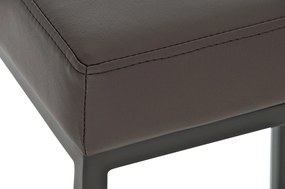 Banco de bar Montreal em couro sintético e com estrutura preta 37 x 83 x 37 cm Castanho