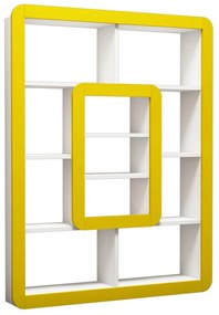 Estante Orkide – Branco/Amarelo – 108,4x140x21,8 cm
