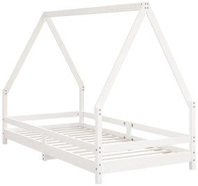 Estrutura de cama infantil 90x190 cm pinho maciço branco