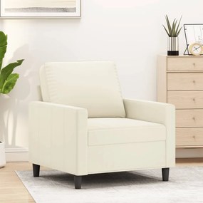 Poltrona 60 cm veludo cor creme