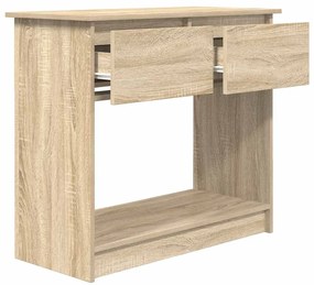 Mesa consola com gavetas 85,5x38,5x74,5 cm carvalho sonoma