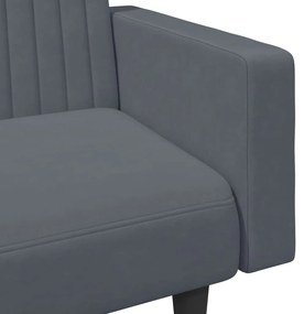 2 pcs conjunto de sofás veludo cinzento-escuro