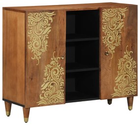 vidaXL Sideboard 90x33x75 cm em Madeira Maciça de Manga
