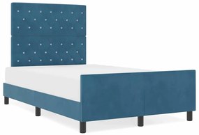 Cama vidaXL Azul Escuro 120x190 cm Veludo