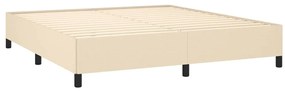 Estrutura de cama sem colchão 160x200 cm tecido cor creme
