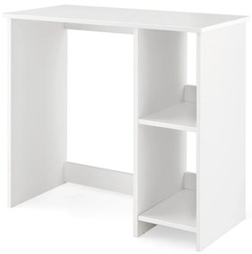 Mesa para computador Mesa de escritório com 2 prateleiras para pequenos espaços Escritório moderno estudo 80 x 40 x 74 cm branco