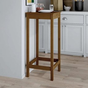 vidaXL Mesa de bar 50x50x110 cm pinho maciço castanho mel