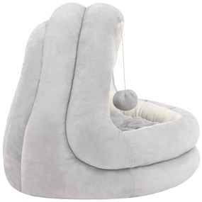 Cama para gatos 40x40x35 cm cinzento e cor creme