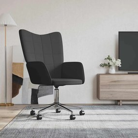 vidaXL Cadeira de descanso PVC e veludo preto