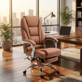 Cadeira de escritório Pacific com função de massagem castanho claro