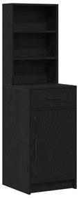 Conjunto de Mesa de Maquilhagem 3 Peças vidaXL Preto em Madeira Revest