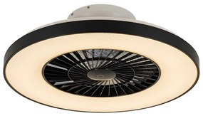 LED Ventilador de teto inteligente preto com efeito estrela regulável - Climo Moderno