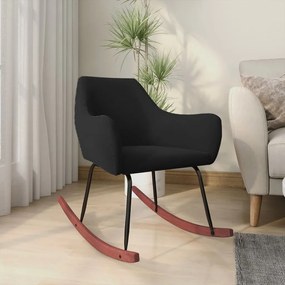 vidaXL Cadeira de baloiço veludo preto