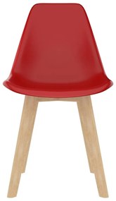 Cadeiras de jantar 6 pcs plástico vermelho