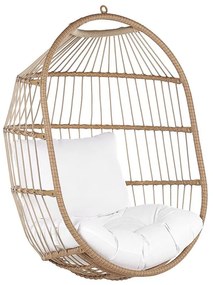 Cadeira suspensa em rattan creme com suporte ALBA Beliani