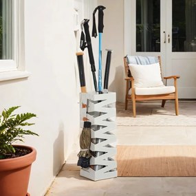 Suporte para guarda-chuvas quadrado 15,5 x 15,5 x 49 cm branco