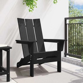 Cadeira Adirondack Dobrável Preta 74.5x80.5x90 cm HDPE