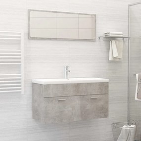 804804 vidaXL 2 pcs conj. móveis casa de banho contraplacado cinzento cimento