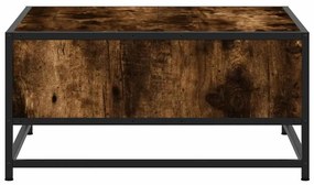 Mesa de centro derivados de madeira e metal carvalho fumado