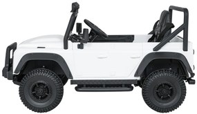 Jipe elétrico para Crianças 24V Land Rover Defender 110 SVX Concept Rodas Espuma EVA, Assento couro ecológico Branco