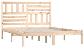 Estrutura de cama de casal 135x190 cm pinho maciço