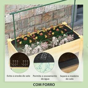 Horta Vertical Elevada com Treliça Mesa de Cultivo para Plantas Trepadeiras Flores Carga Máxima 300 kg 120x60x75 cm Madeira