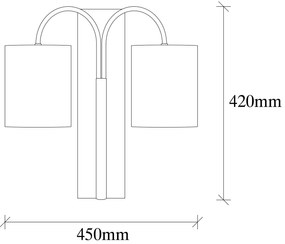 Candeeiro de Parede Baston – Preto e Creme – 40 x 20 cm