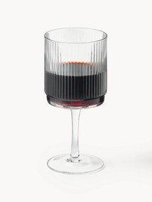 Copos de vinho artesanais com relevo canelado Minna, 4 uni.