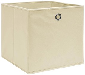 Caixas arrumação 4 pcs 28x28x28 cm tecido-não-tecido creme