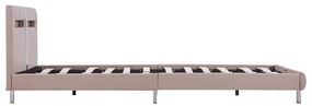 Estrutura de cama com LED sem colchão 135x190 cm cappuccino