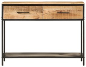 Armário consola 100x35x76cm madeira de mangueira maciça e ferro