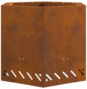 Fogueira Sem Fumaça Hexagonal 58x58x51 cm Aço Envelhecido