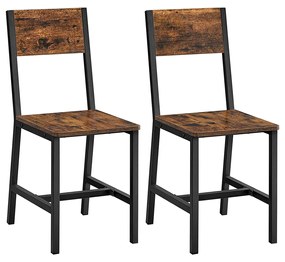 Cadeiras de jantar com estrutura metálica | VASAGLE | 87,6 x 50 x 36 cm | marrom/preto | LDC092B01V1.