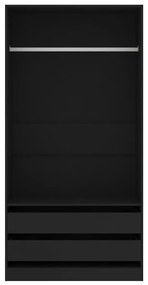 Roupeiro 100x50x200 cm derivados de madeira preto