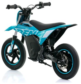 Mini moto elétrica para crianças Minicross electrica RFN Warrior SX-E250 Supermotard 250W 12/12" Até 25Km/hora cm limitador Azul Celeste