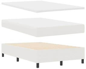 Cama Box Spring com Colchão Creme 120x200 cm Tecido de Veludo Cotelê