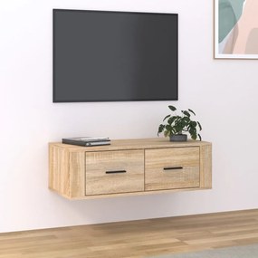 vidaXL Armário TV suspenso 80x36x25 cm deriv. madeira carvalho sonoma