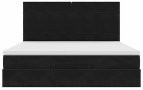 Estrutura de cama otomana com colchões 160x200 cm veludo preto