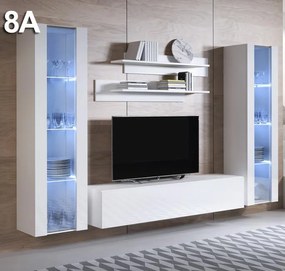 Conjunto de Sala Oleiros – 2,6 m – Modular em Branco com Móvel TV, Vit
