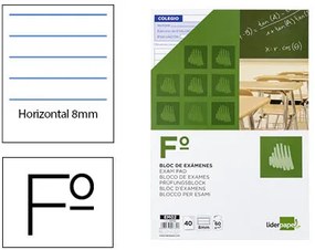 Bloco Exames Horizontal Folio 40 Folhas 60g/m2